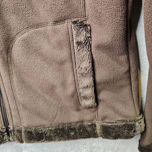 Lands End Fleece Jacket Womens Size Small 6-8 Brown 100% Polyester - Picture 2 of 12